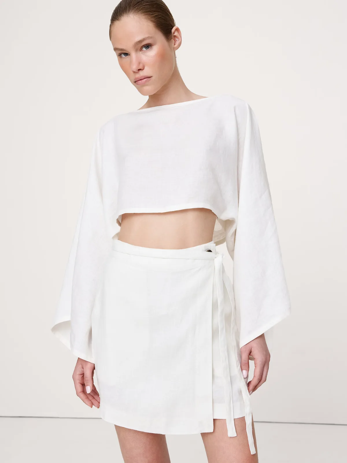 Linen Wrap Mini Skirt by Banana Republic