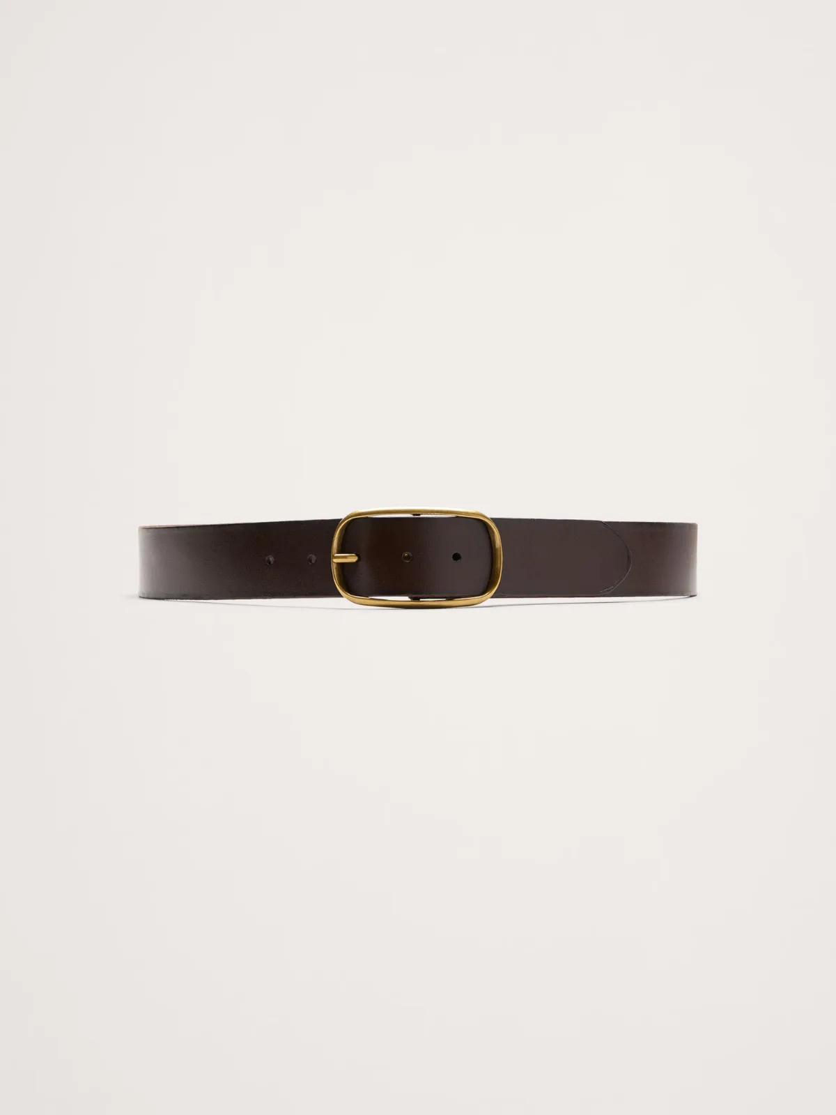 Leather Oval-Buckle Belt