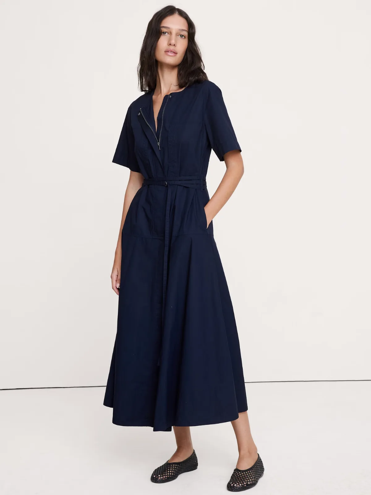 Cotton Poplin Shirt Dress by Banana Republic