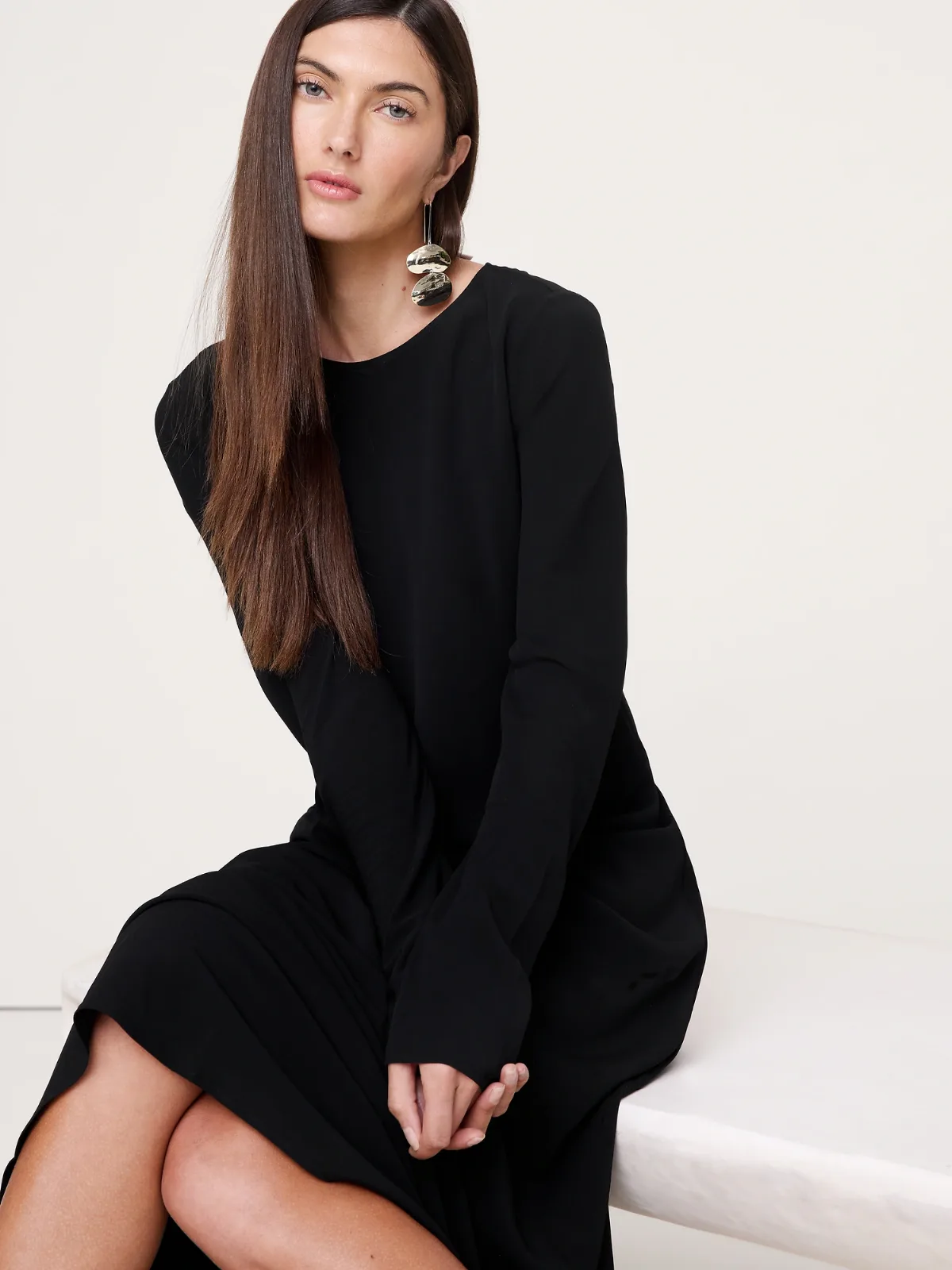 Bias-Cut Chiffon Maxi Dress by Banana Republic
