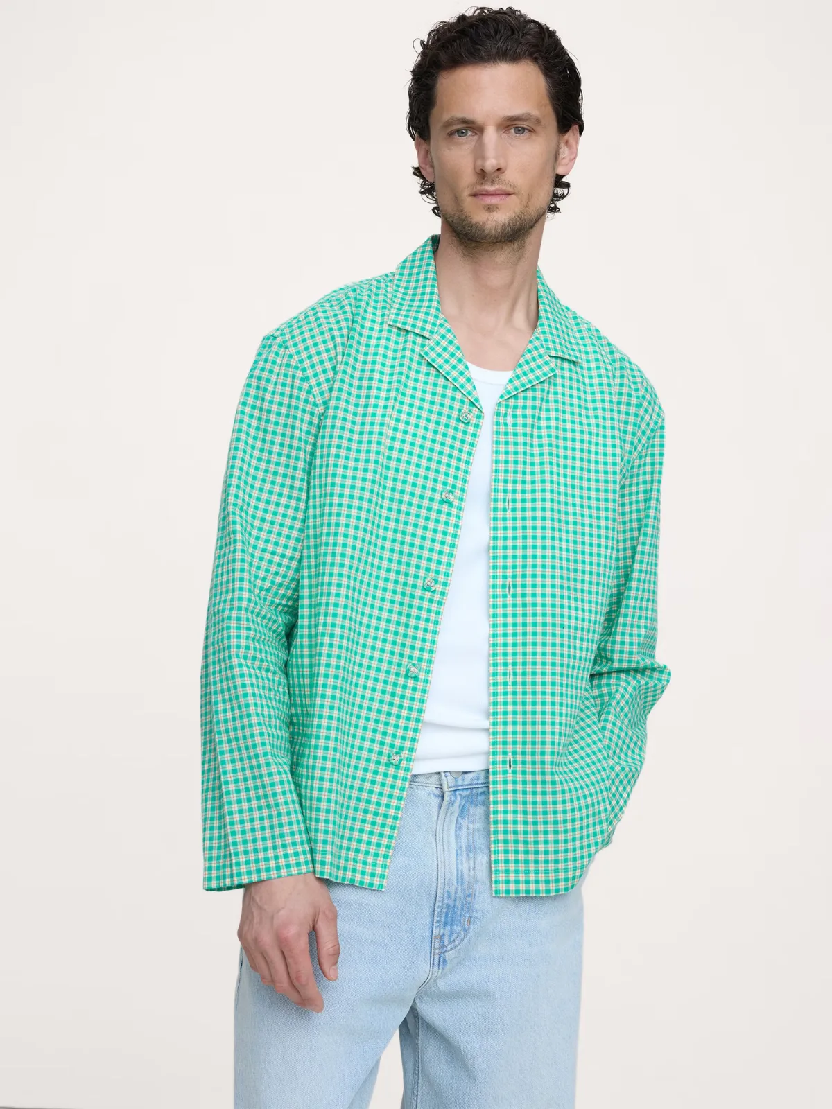 Relaxed-Fit Summerweight Cotton Long-Sleeve Resort Shirt by Banana Republic