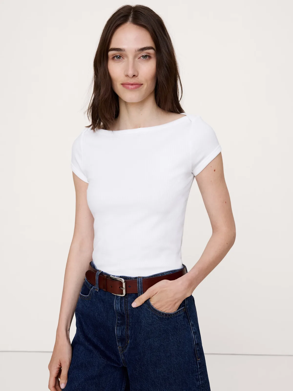 Ribbed Boatneck Top by Banana Republic