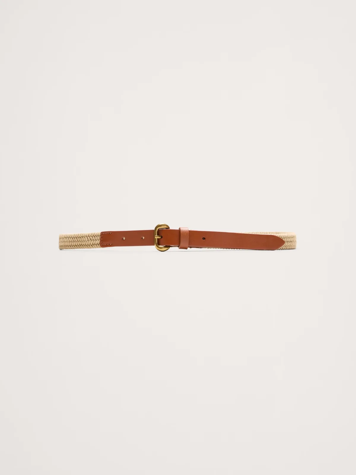 Slim Braided Cotton Belt with Leather by Banana Republic