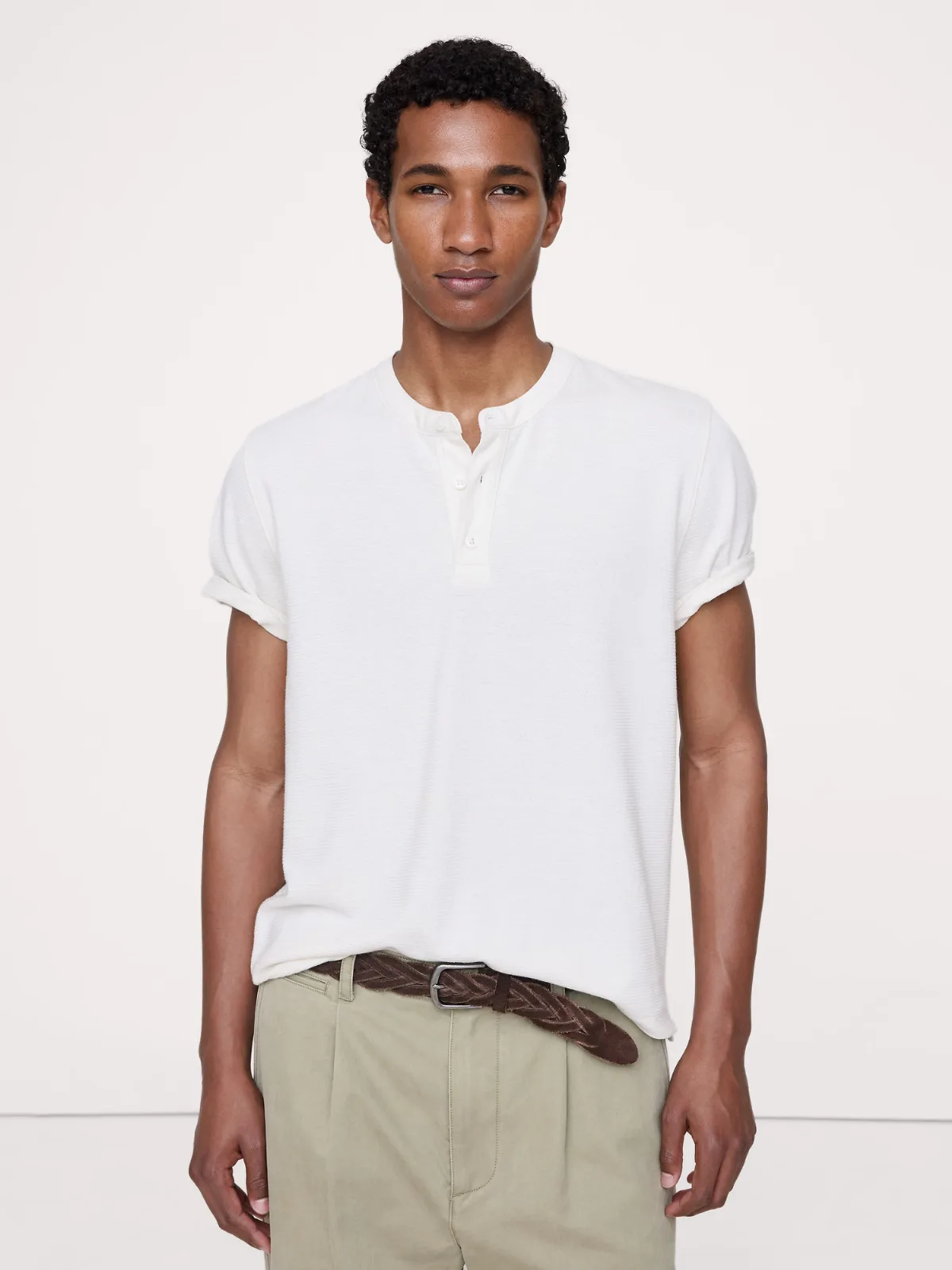 Mesh Henley T-Shirt by Banana Republic