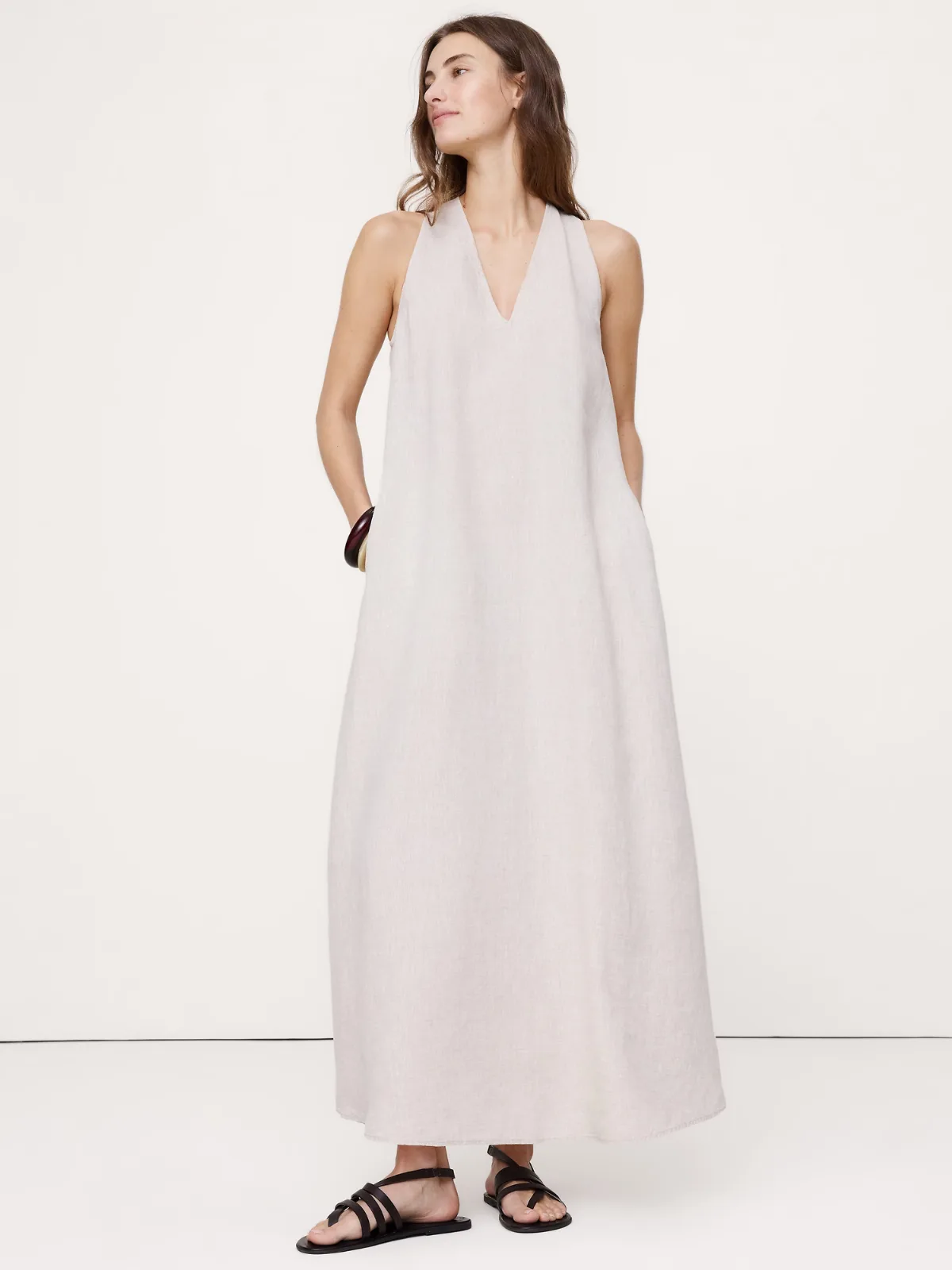 Linen Halter Maxi Dress by Banana Republic