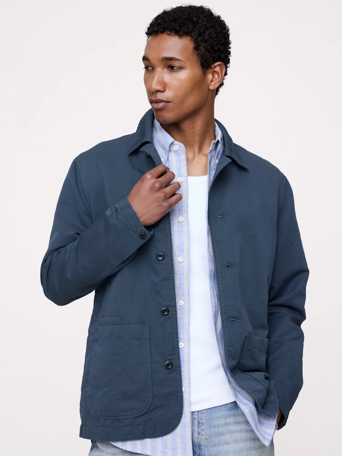 Italian Linen-Cotton Shirt Jacket by Banana Republic