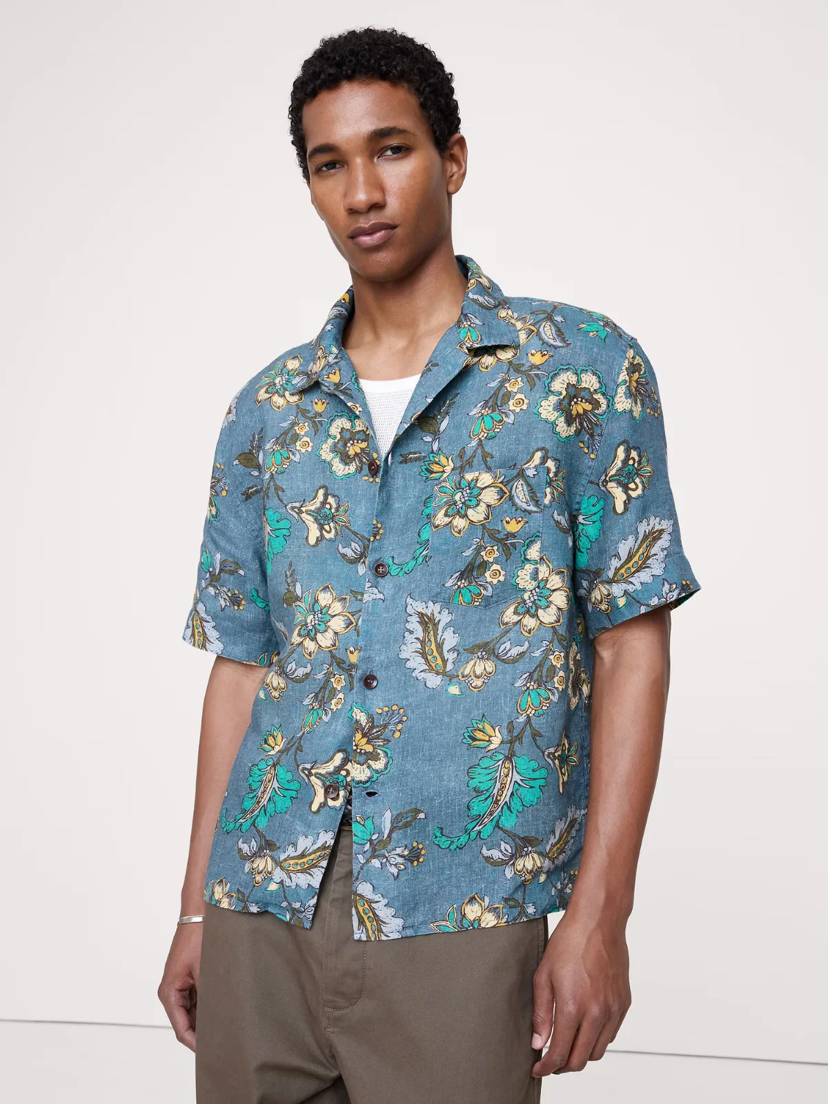 Standard-Fit Linen Resort Shirt by Banana Republic