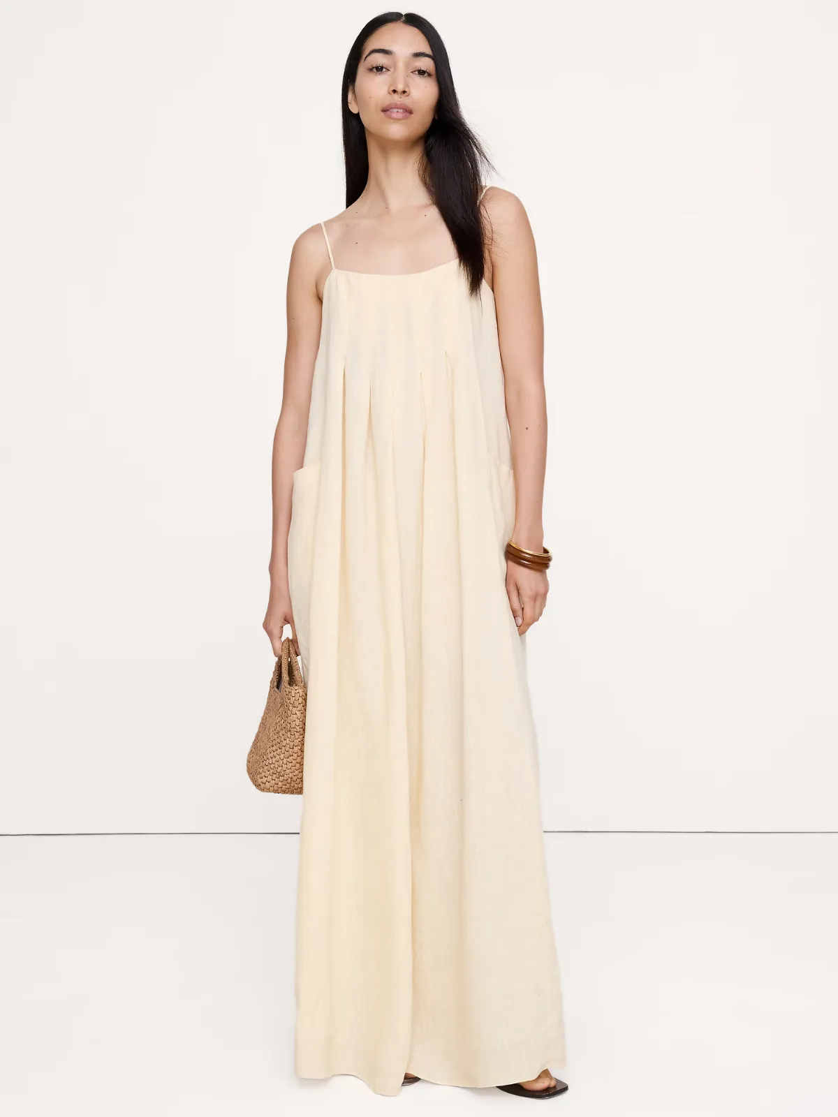 Linen Trapeze Dress by Banana Republic