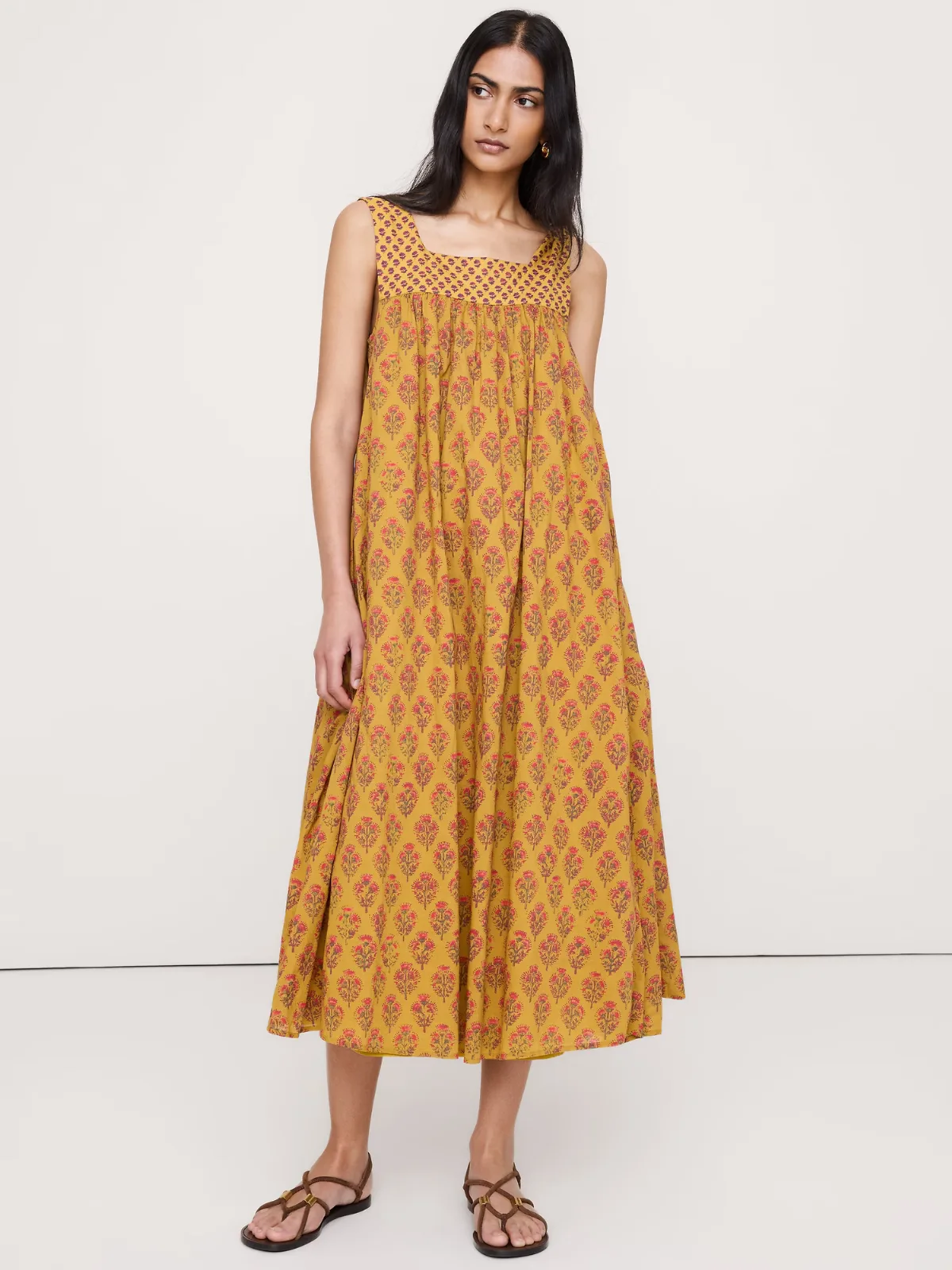 Cotton Square-Neck Dress by Banana Republic