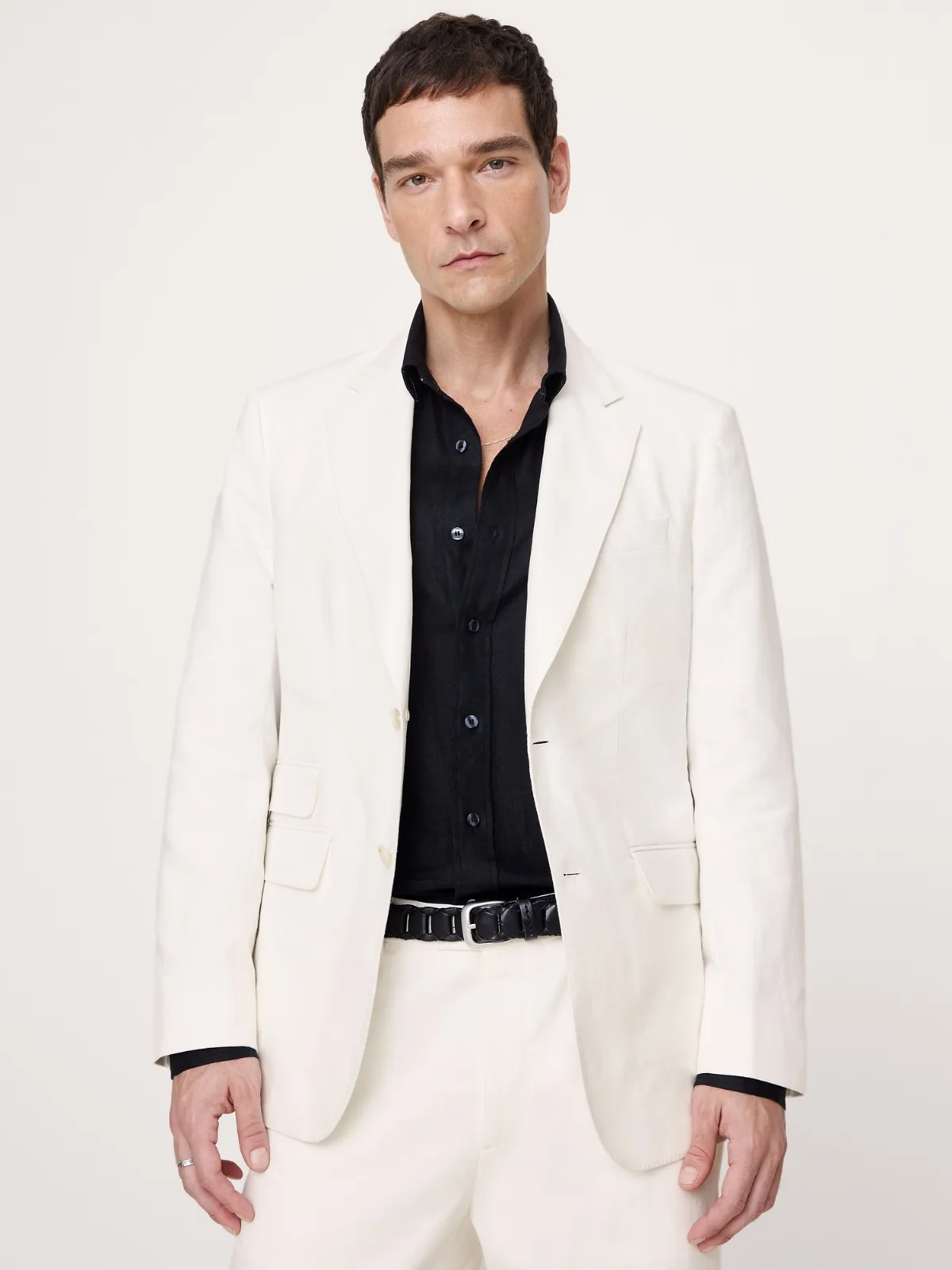 Tailored Slim-Fit Italian Cotton-Linen Suit Jacket by Banana Republic