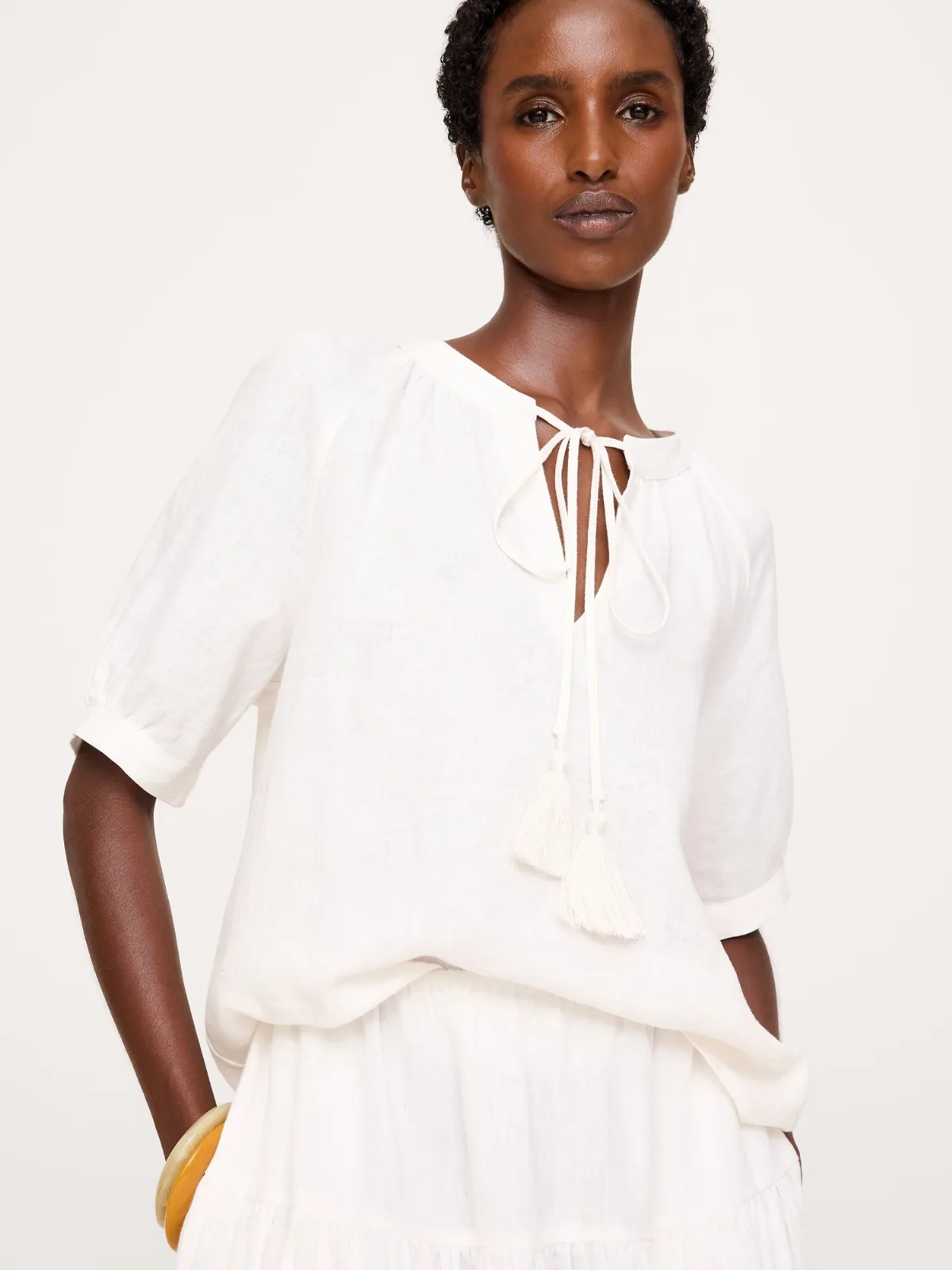 Linen Tassel-Tie Top by Banana Republic