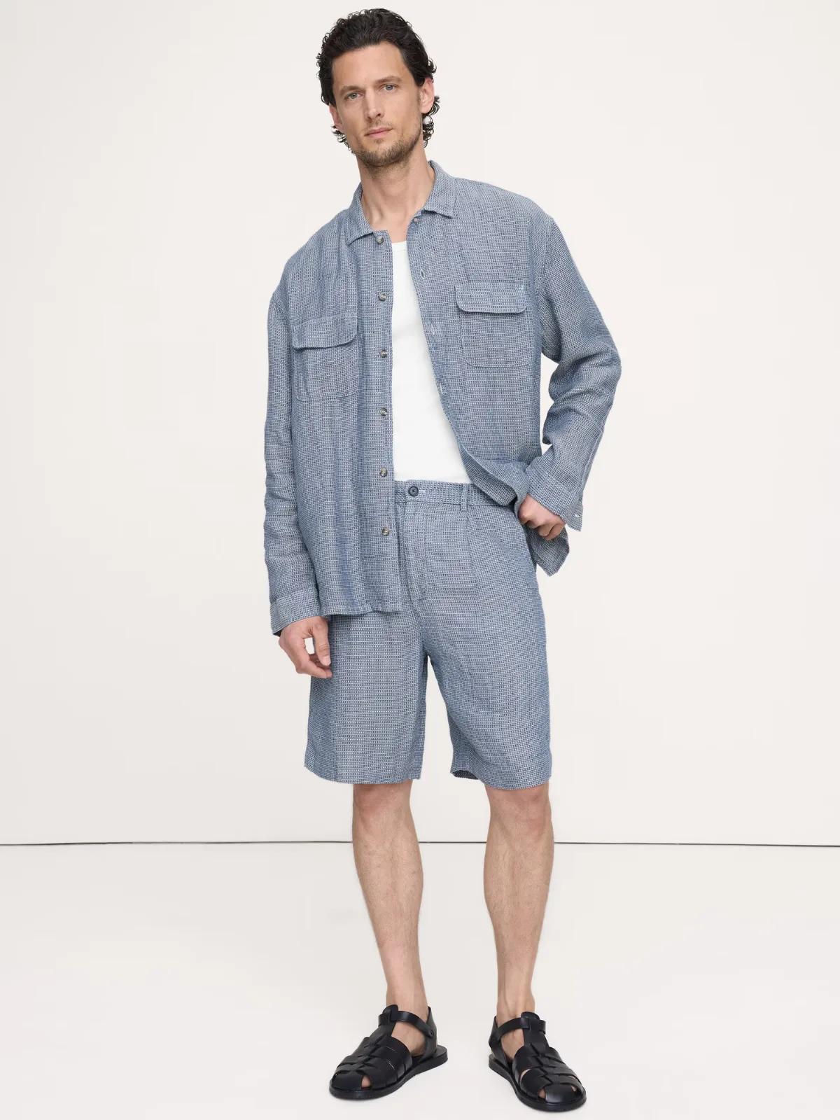 9 Pleated Linen-Cotton Pull-On Short by Banana Republic
