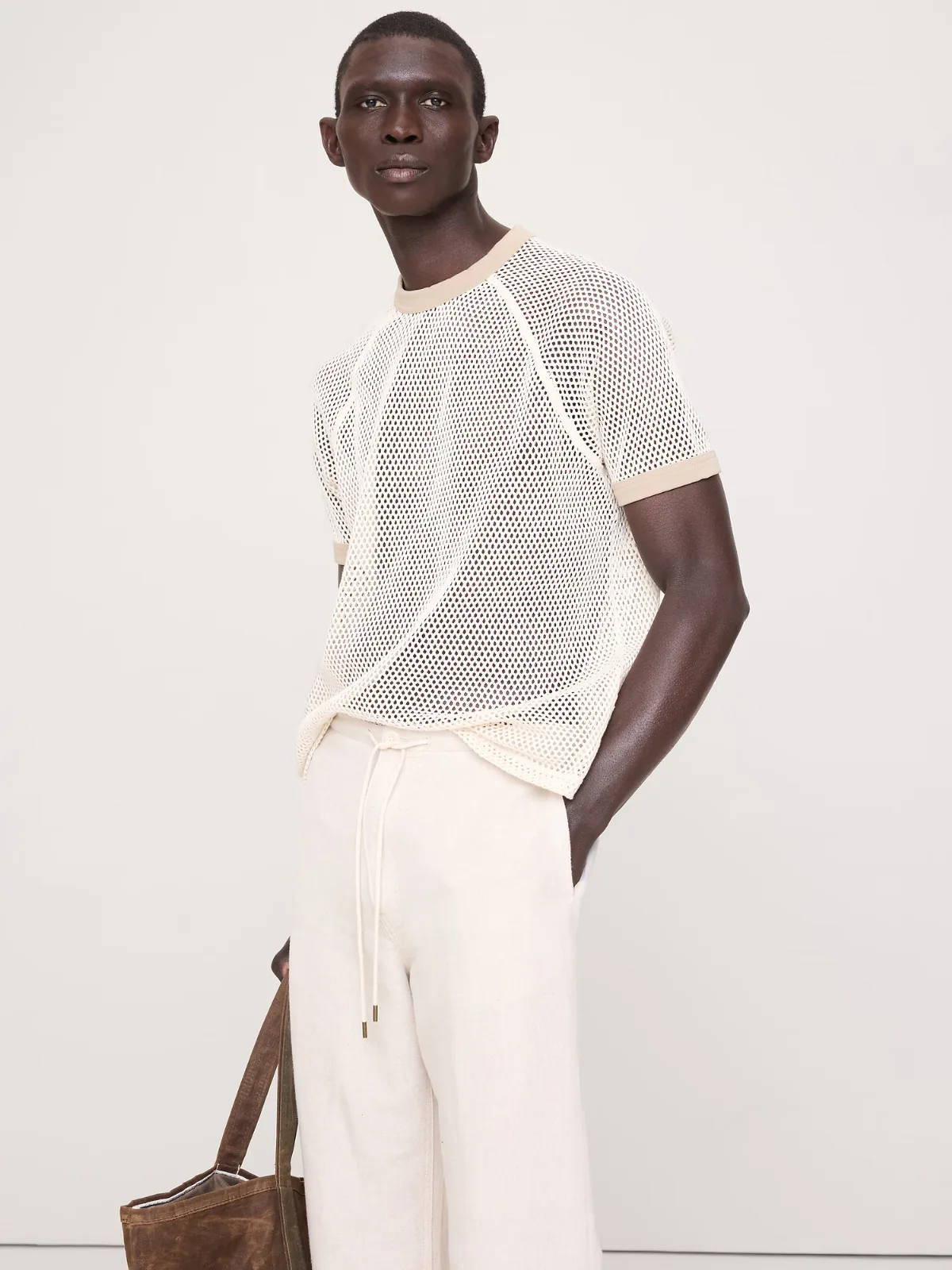 Cotton Mesh T-Shirt by Banana Republic