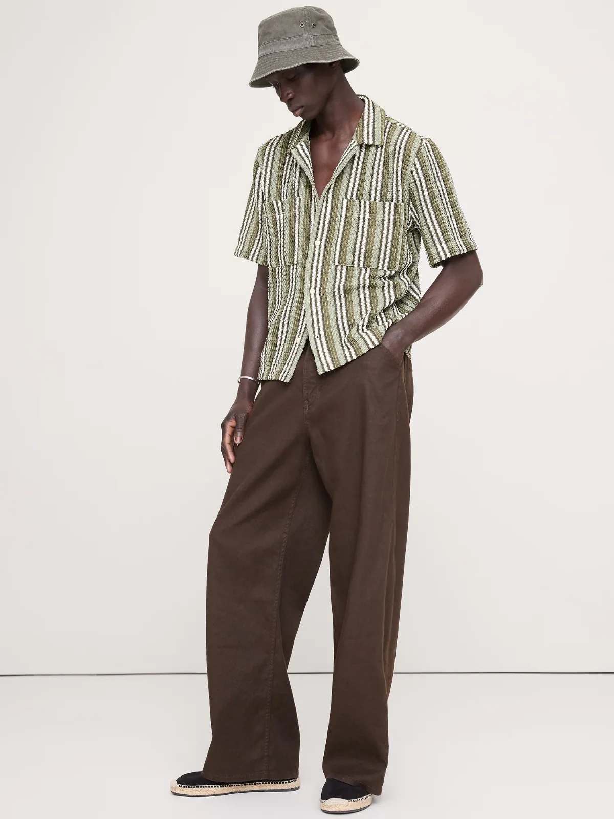 Textured Stripe Resort Shirt by Banana Republic