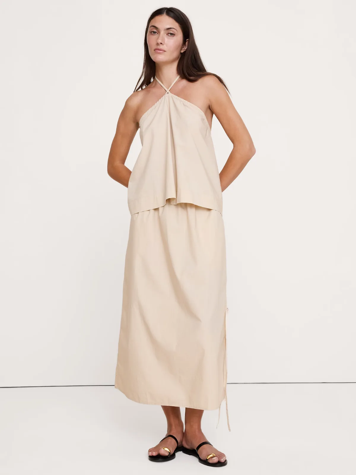 Cotton Poplin Halter Top by Banana Republic