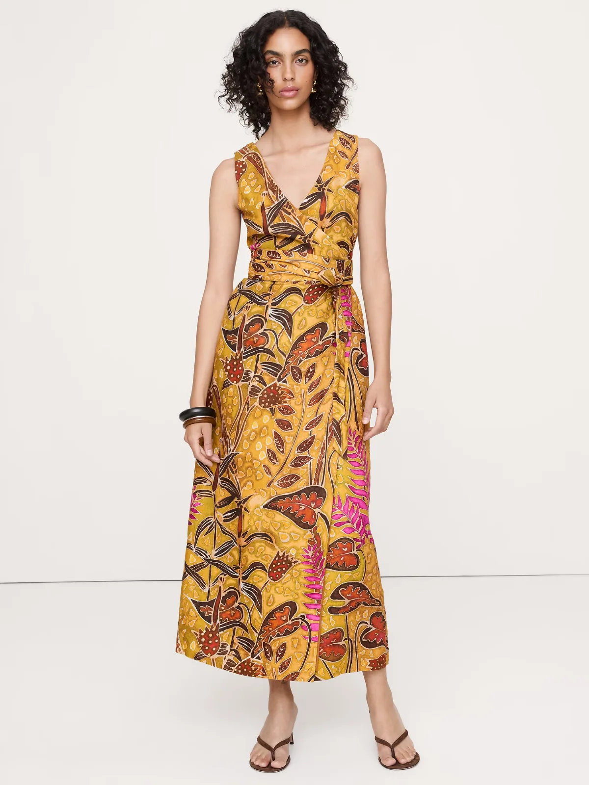 Linen Crossback Maxi Dress by Banana Republic