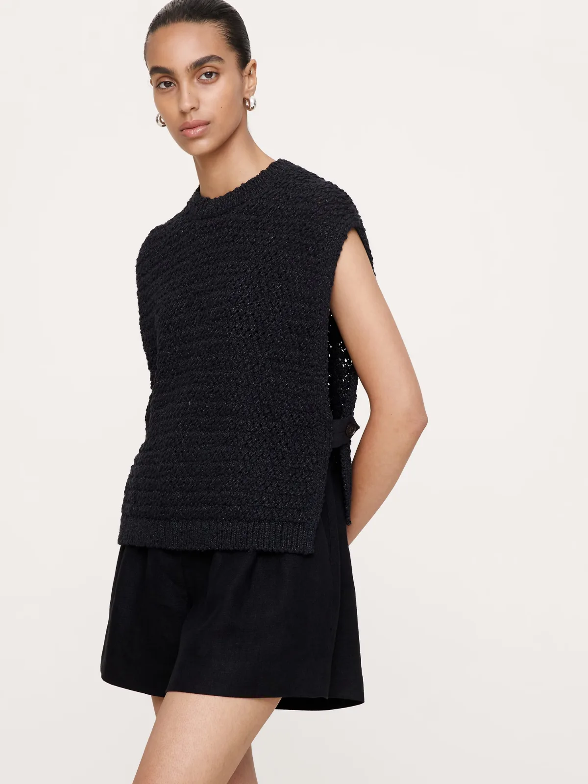 Open Side-Button Sweater Vest by Banana Republic