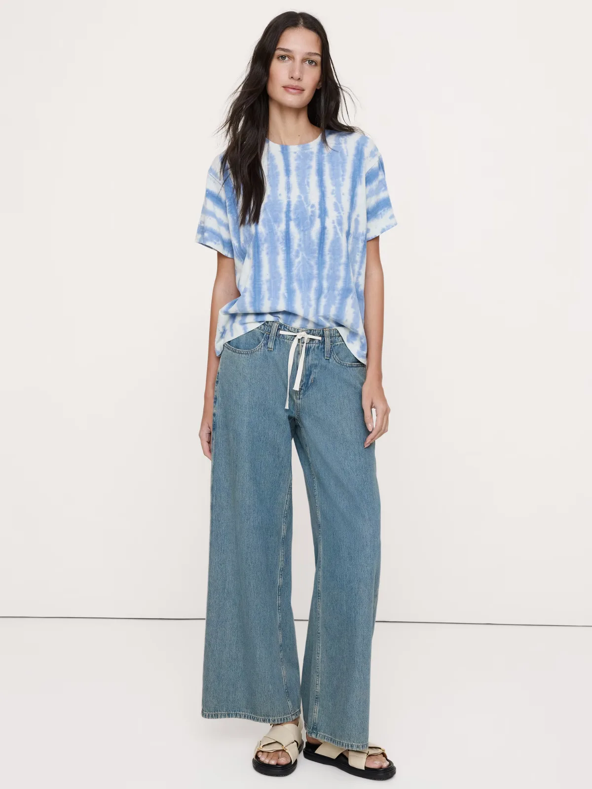 Cotton Slub Boyfriend Crew-Neck T-Shirt by Banana Republic