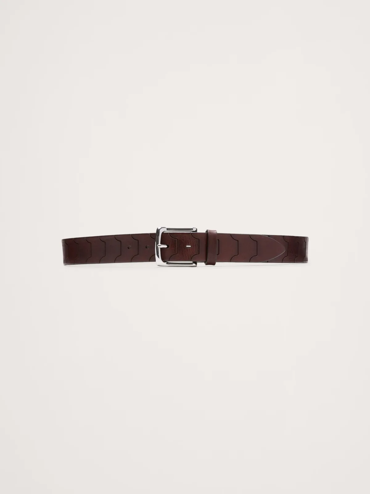 Geo Embossed Leather Belt by Banana Republic