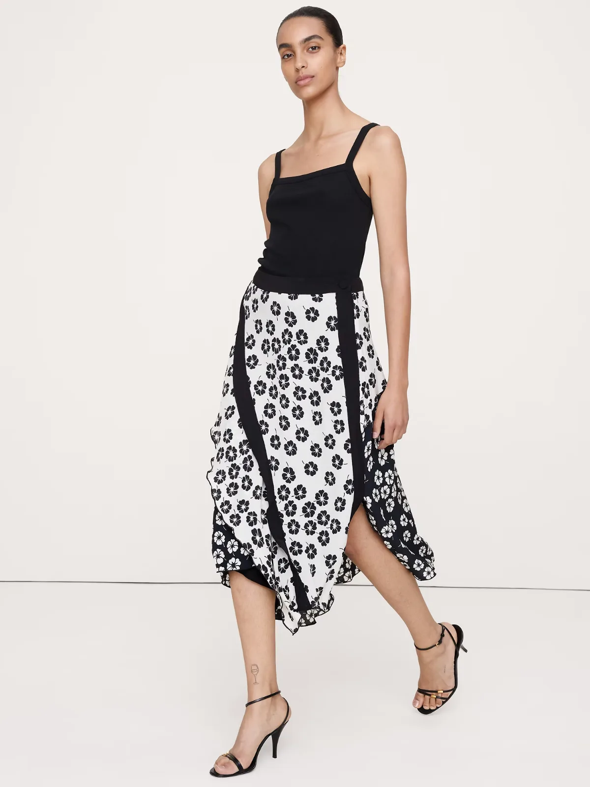 Crepe Asymmetrical Wrap Midi Skirt by Banana Republic