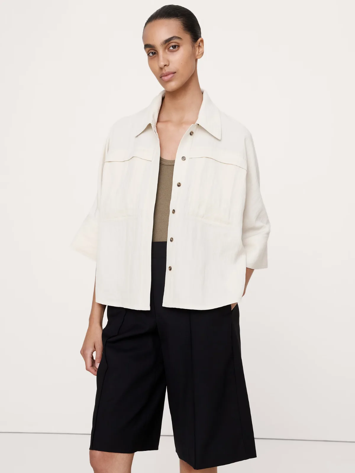 Drapey Twill Shirt Jacket by Banana Republic