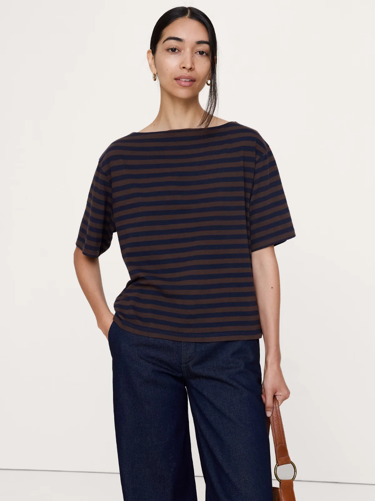 Cotton Slub Boat-Neck T-Shirt by Banana Republic