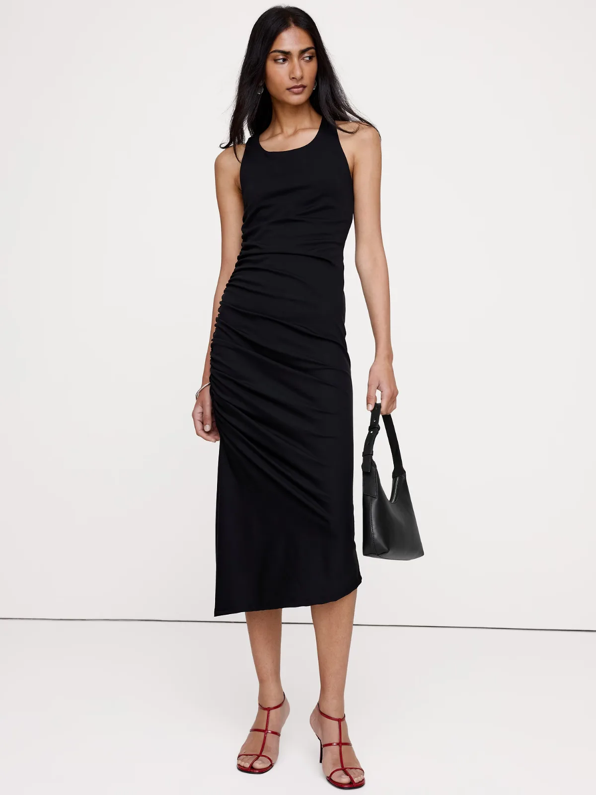 Ruched Jersey Midi Dress by Banana Republic