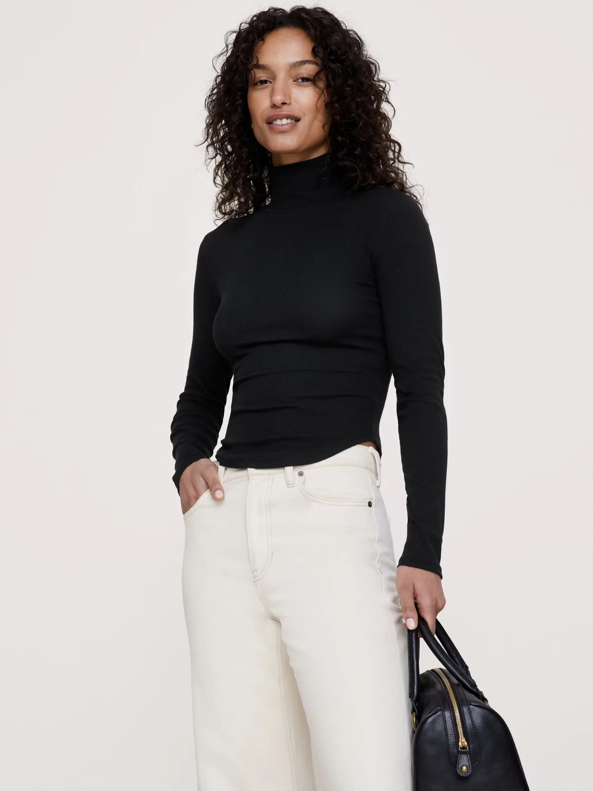 Ribbed Long-Sleeve Turtleneck T-Shirt by Banana Republic