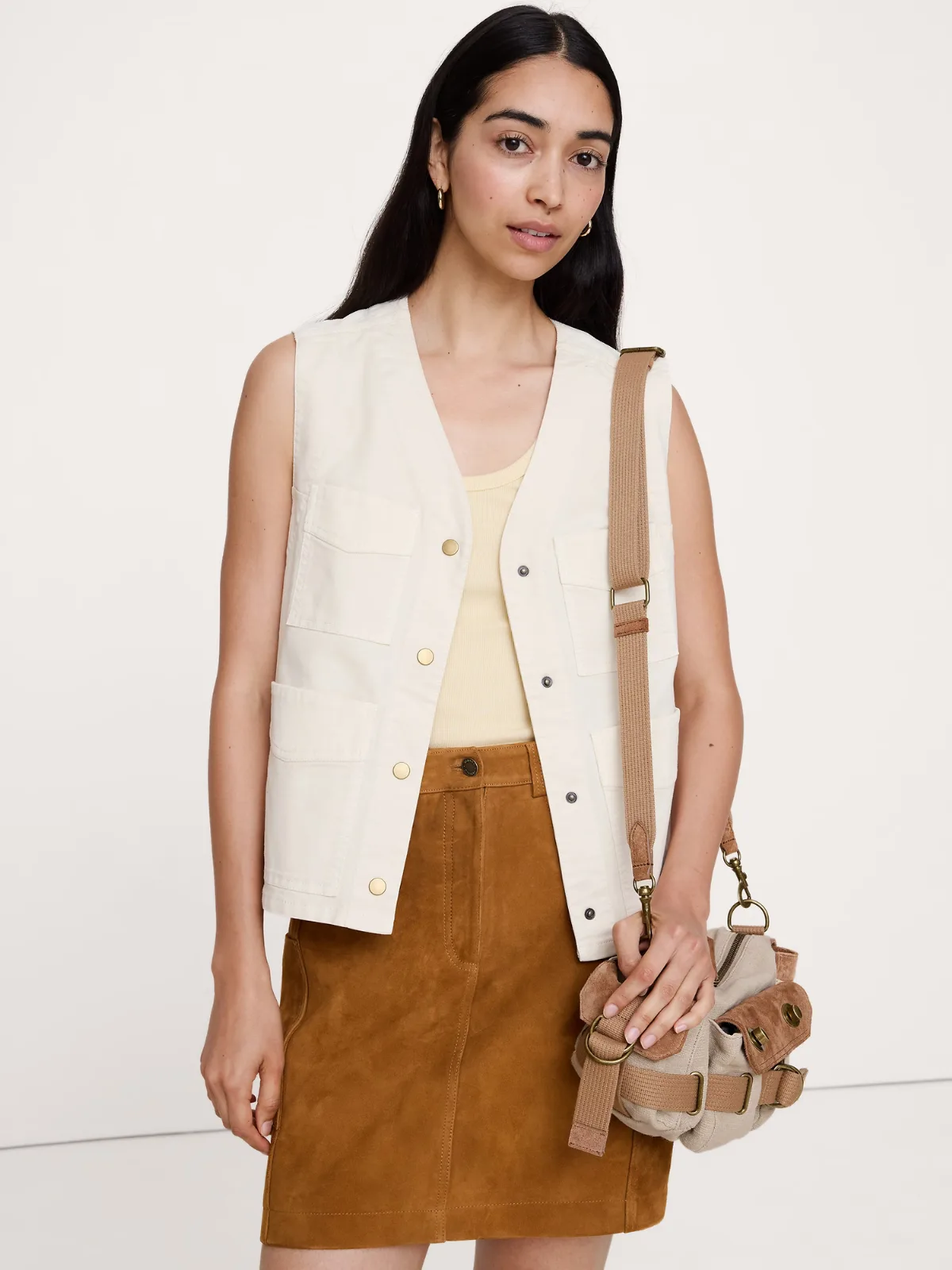 Stretch-Cotton Utility Vest by Banana Republic