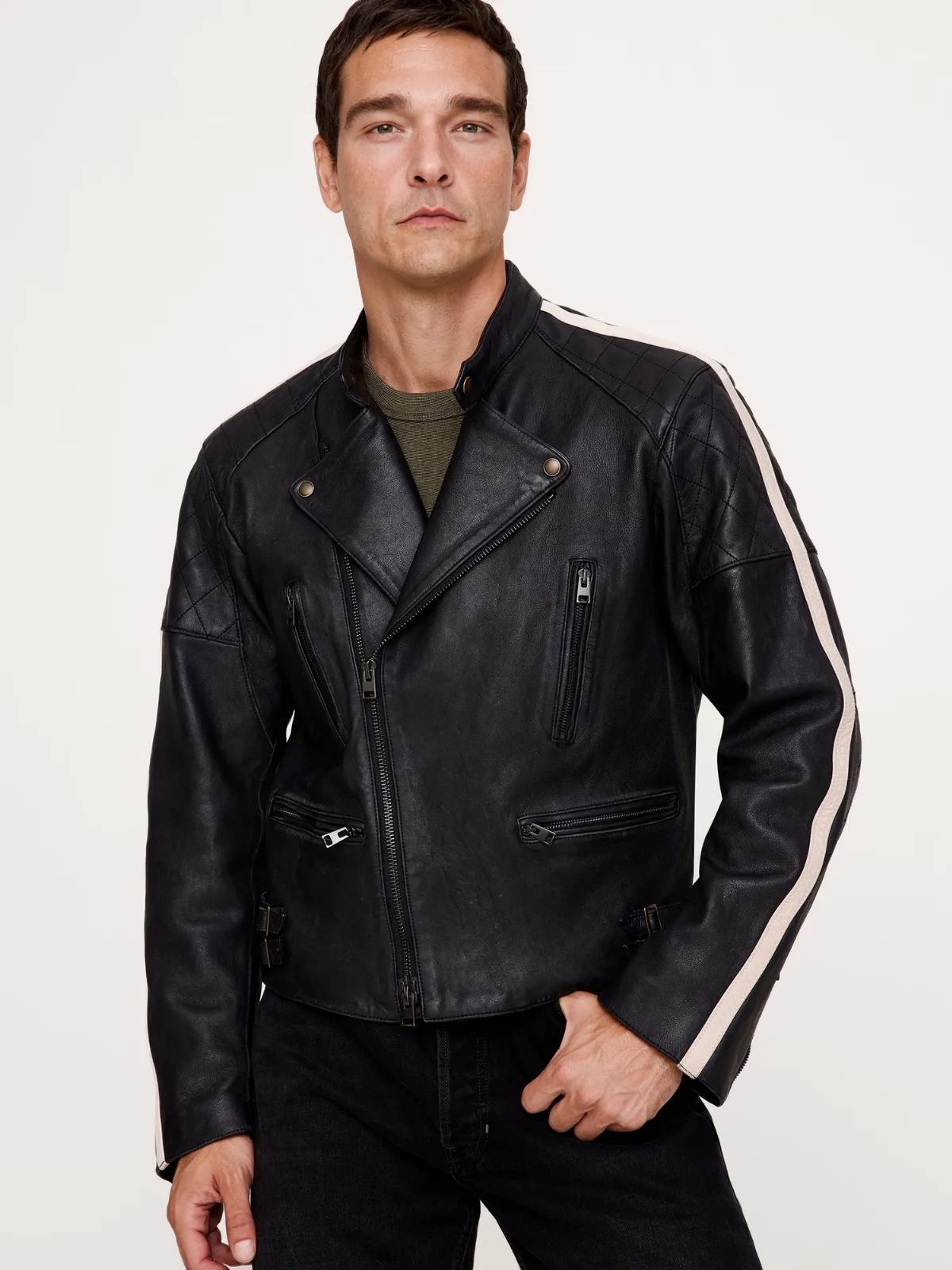 Classic Leather Biker Jacket by Banana Republic