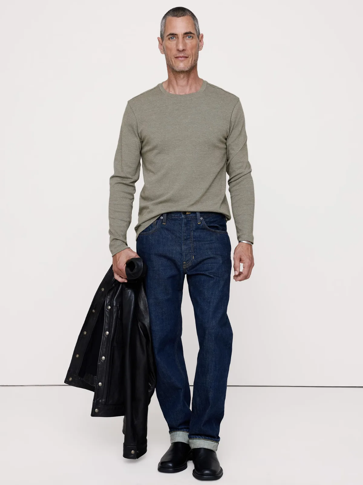 Luxury-Touch Long-Sleeve T-Shirt by Banana Republic