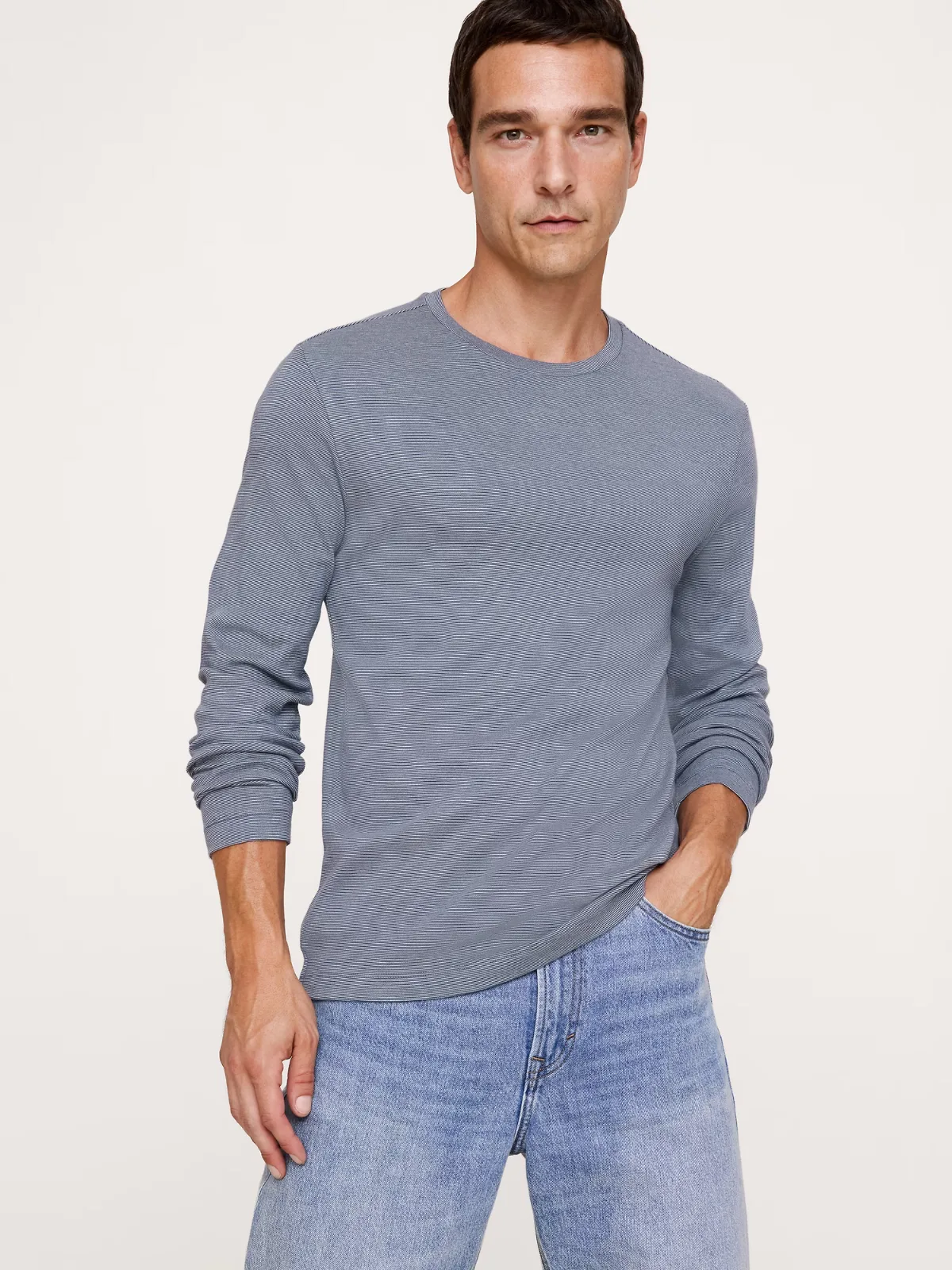 Luxury-Touch Long-Sleeve T-Shirt by Banana Republic