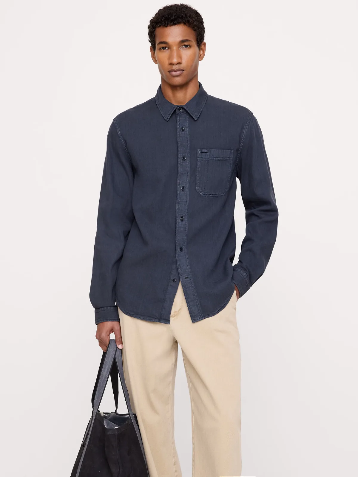 Standard-Fit Chambray Shirt