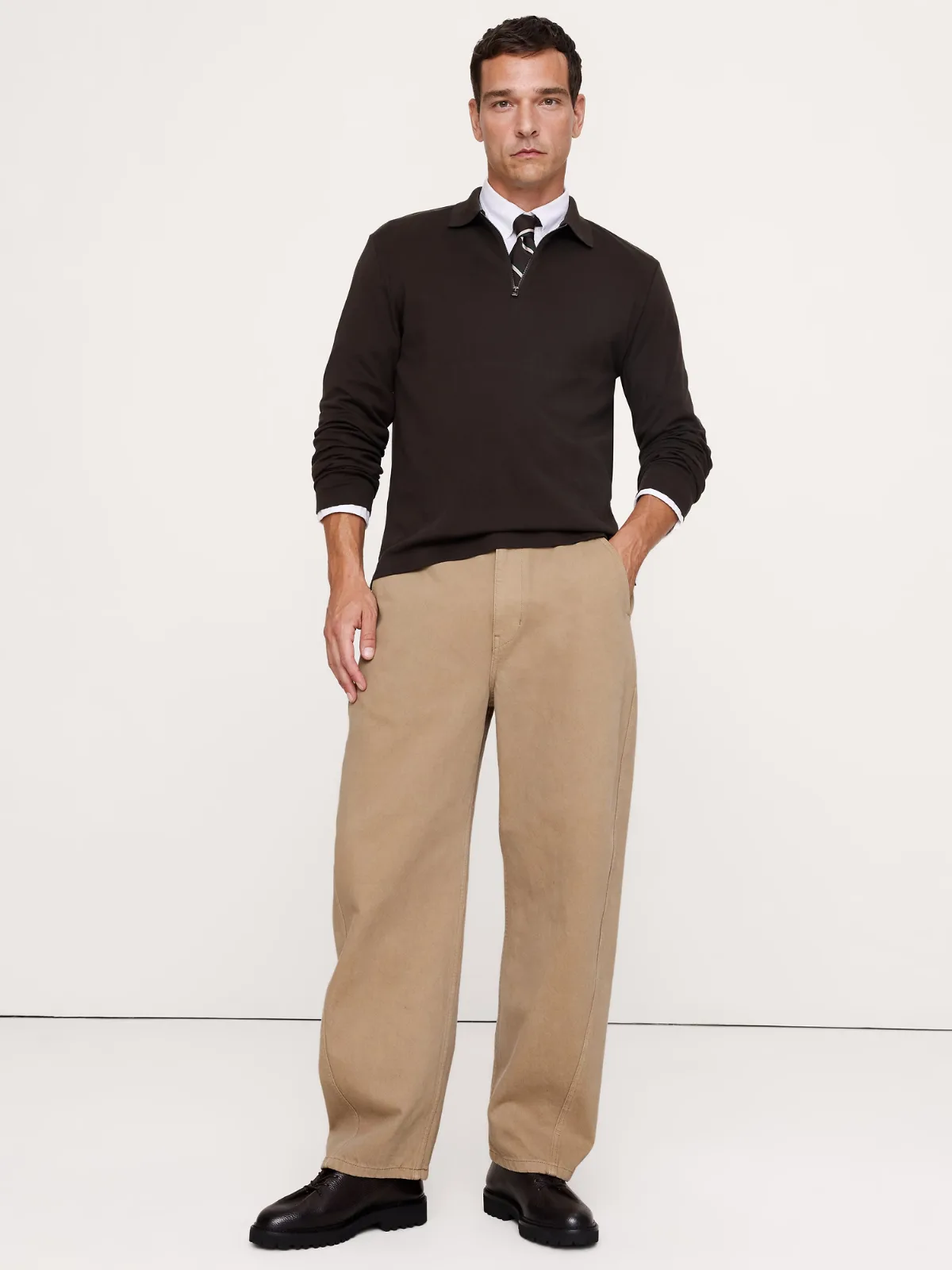 Luxury-Touch Quarter-Zip Polo Shirt