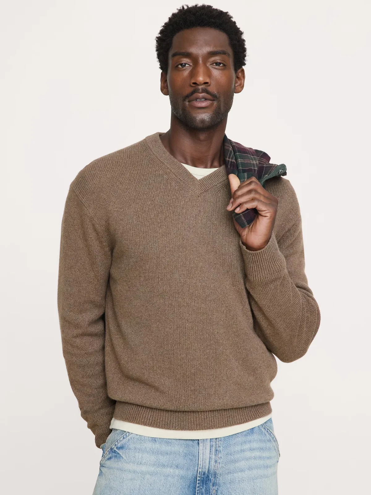 Italian Cotton-Cashmere V-Neck Sweater