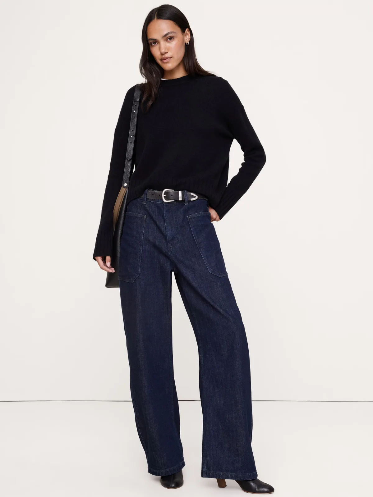 Oversized Midweight Cashmere Crew-Neck Sweater