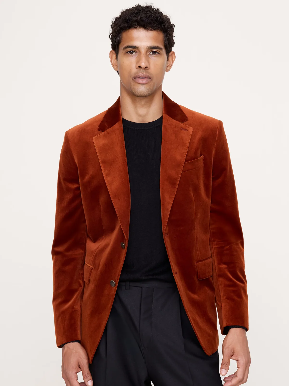 Tailored Slim Velvet Blazer by Banana Republic