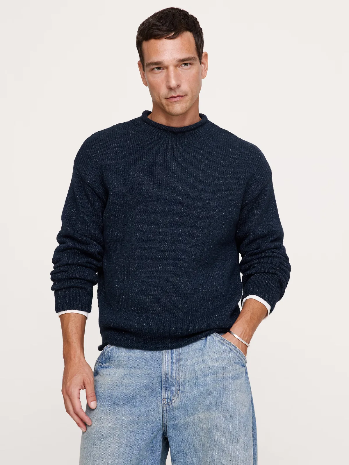 Cotton Roll-Neck Sweater by Banana Republic