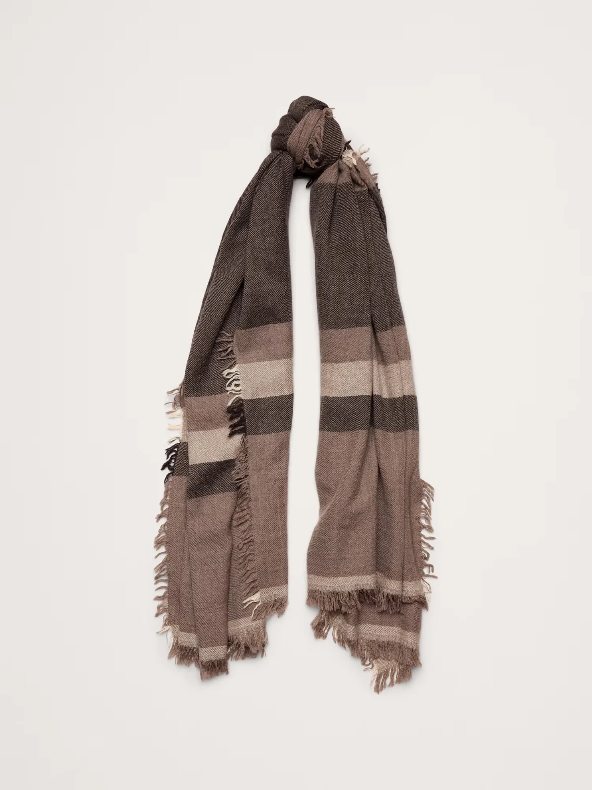 Wool Blanket Scarf with Fringe