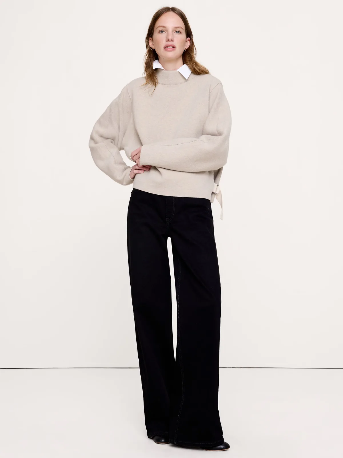 Felted Wool Mock-Neck Sweater by Banana Republic
