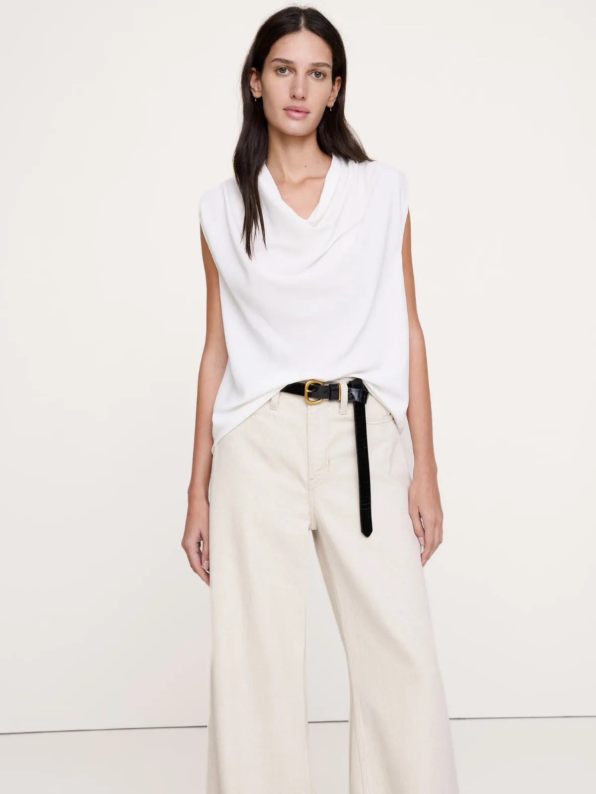 Drapey Cowl-Neck Tank by Banana Republic