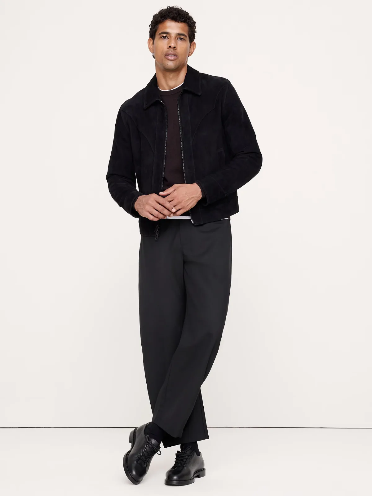 Relaxed Barrel Wool-Blend Pull-On Pant by Banana Republic