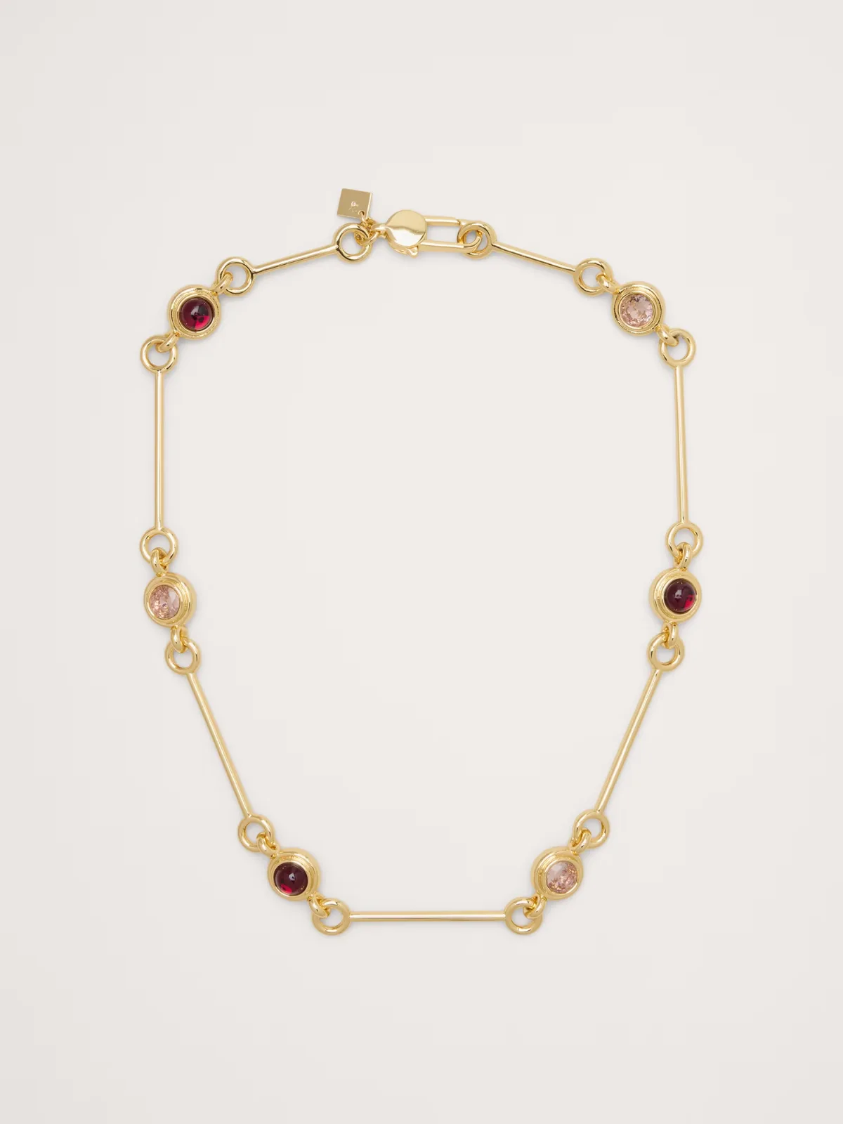 Circle Stone Link Necklace