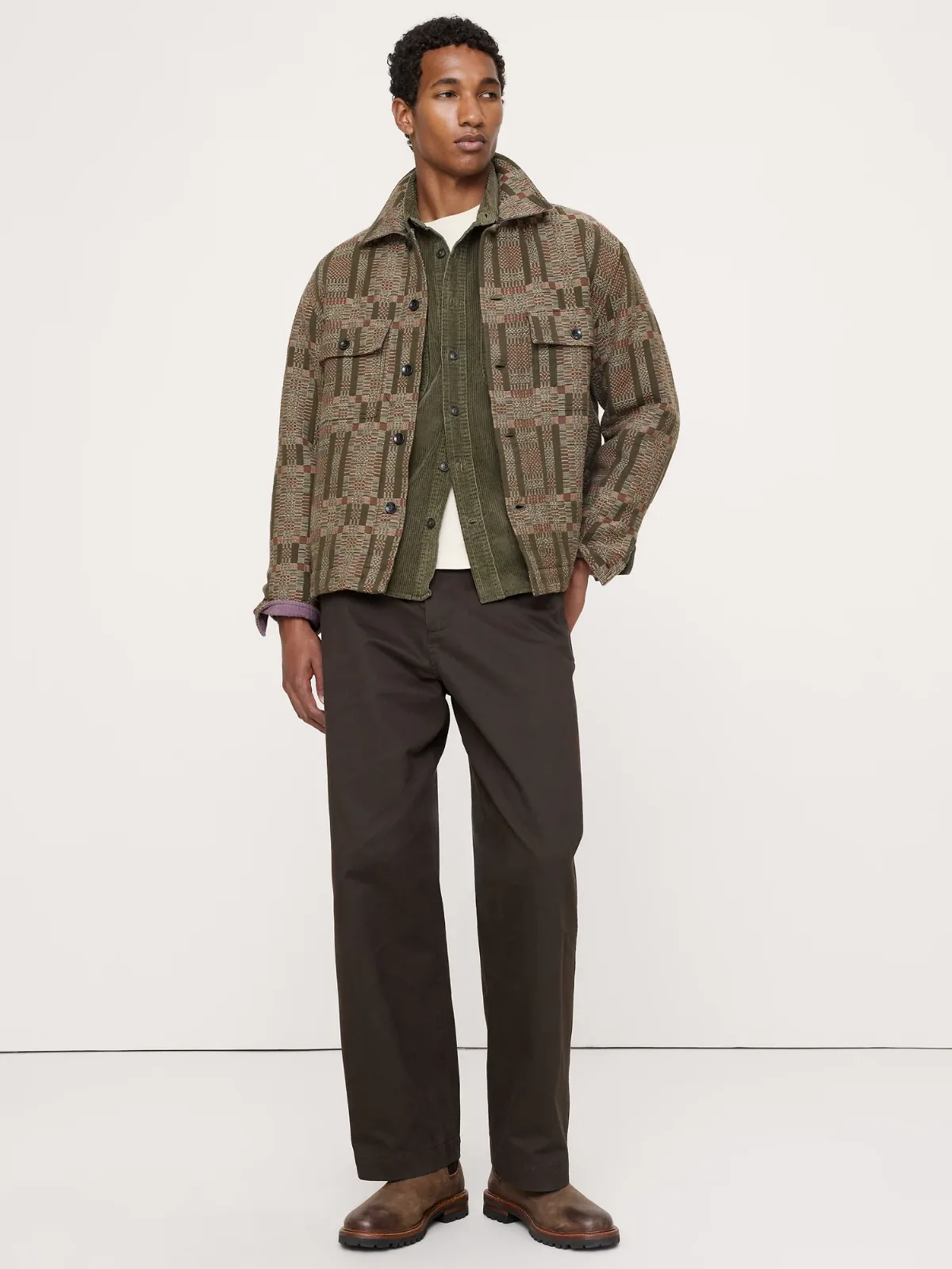 Relaxed-Fit Cotton Jacquard Overshirt by Banana Republic