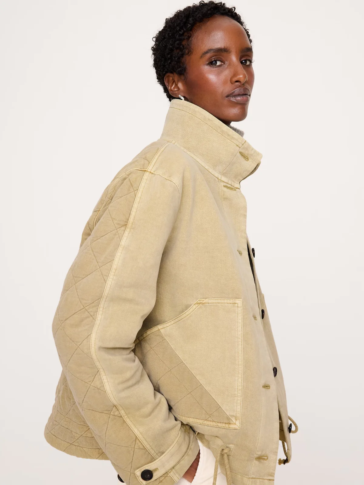 Quilted Cotton-Linen Utility Jacket by Banana Republic