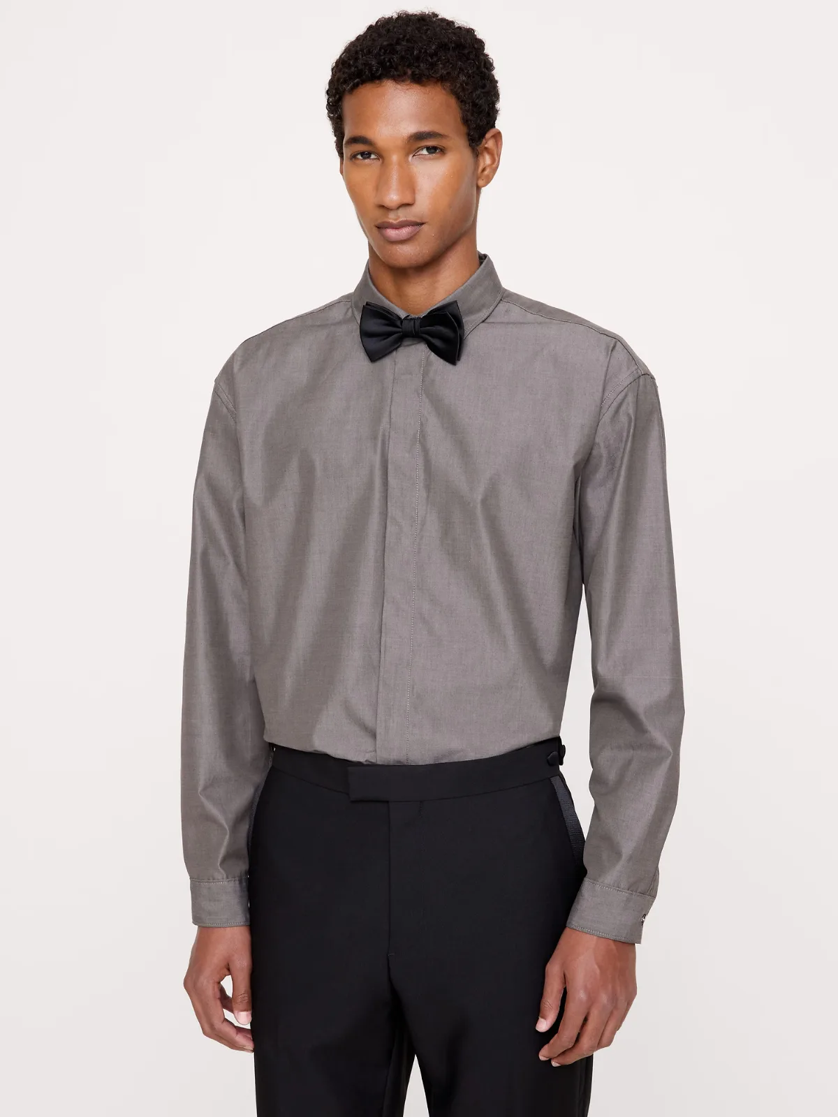 Relaxed-Fit Cotton Poplin Tuxedo Shirt