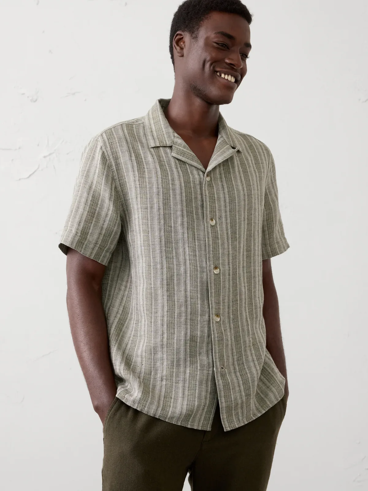 Standard-Fit Textured Resort Shirt