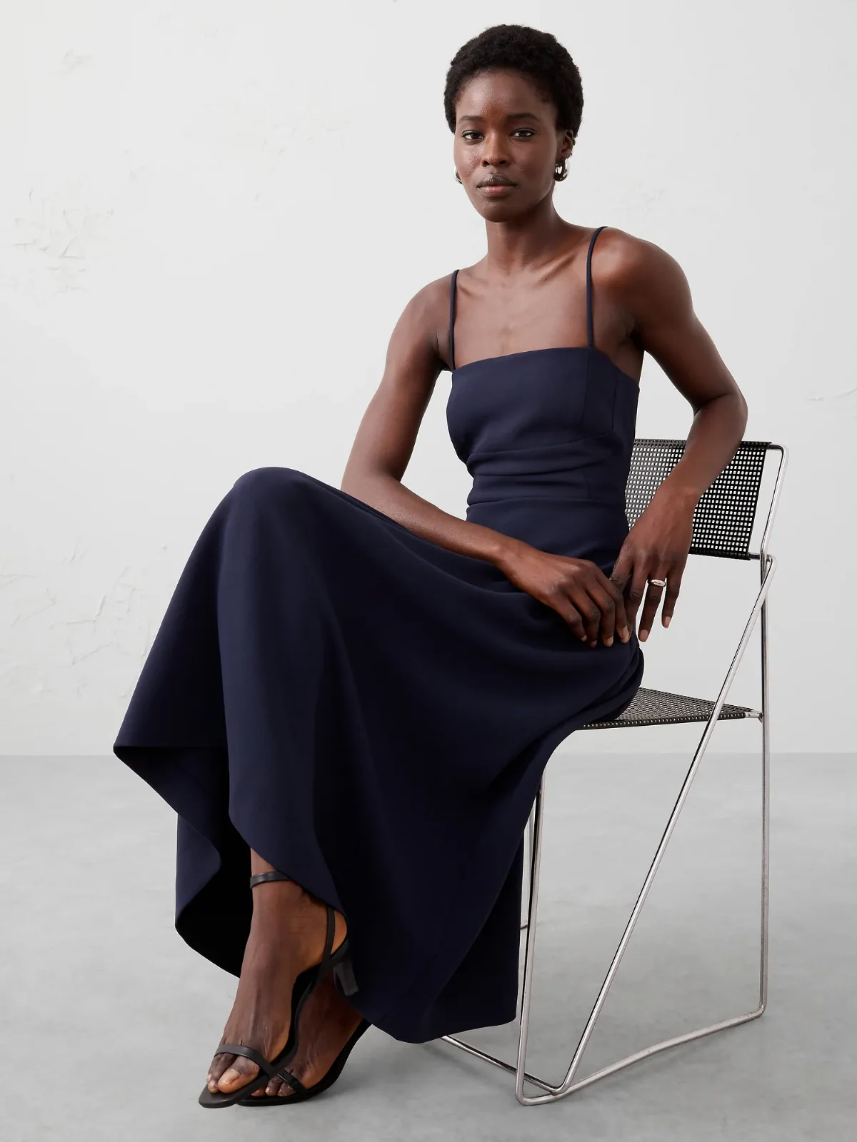 Strappy Structured Drop-Waist Midi Dress by Banana Republic