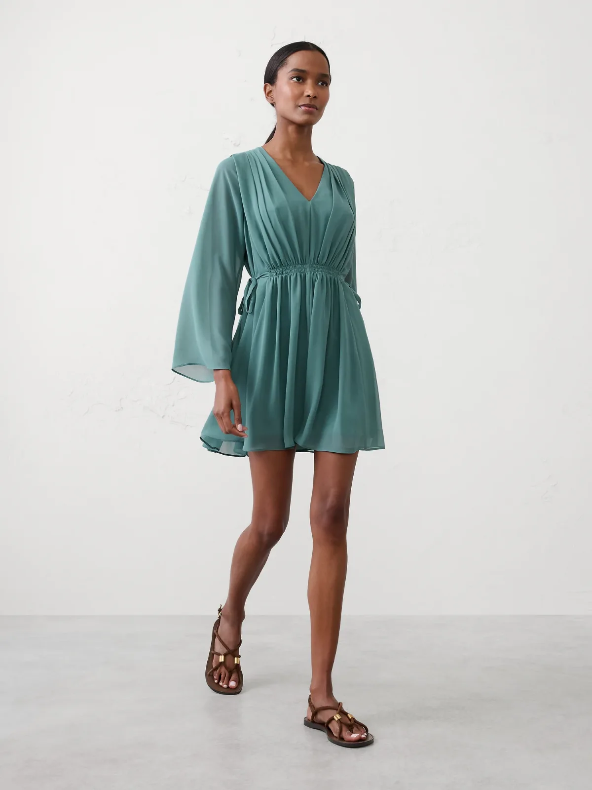 Chiffon Side-Tie Mini Dress by Banana Republic