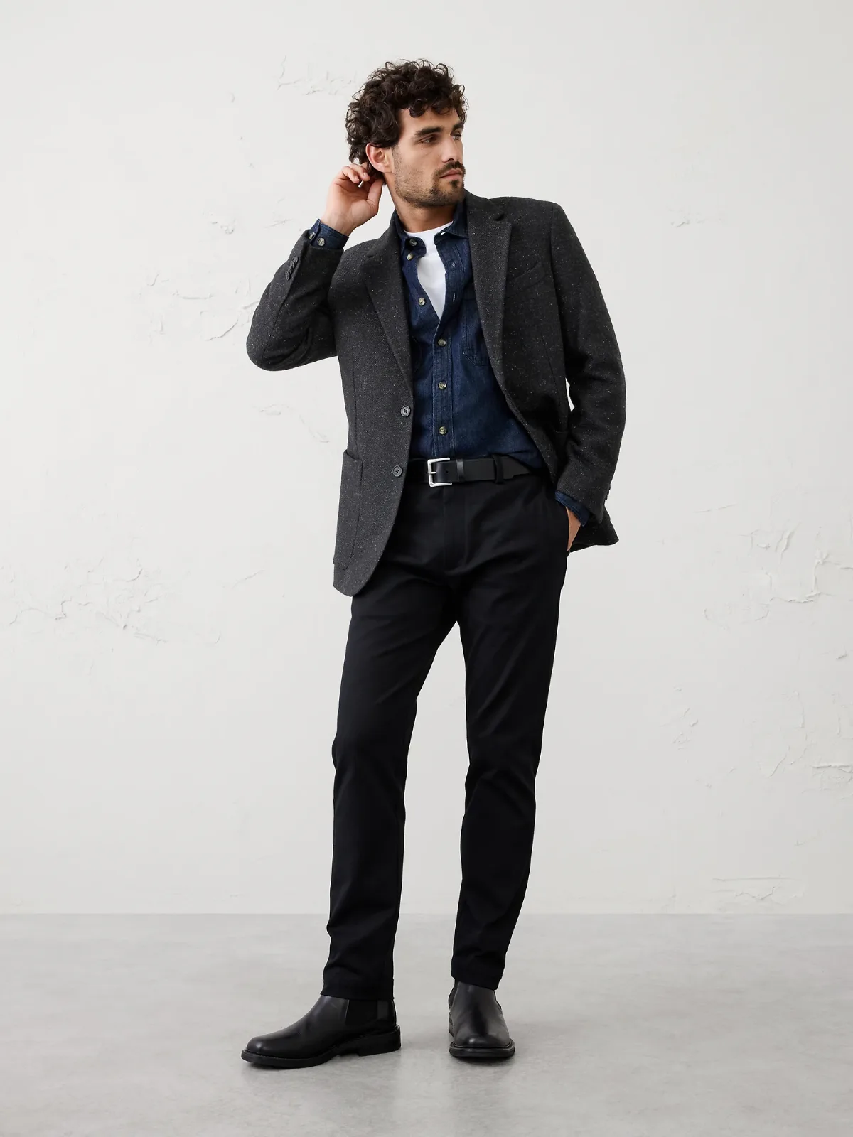 Tailored-Fit Donegal Jacket by Banana Republic